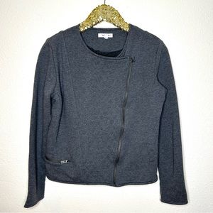 Athleta Belvedere Quilted Zipper Detail Cotton Moto Jacket L